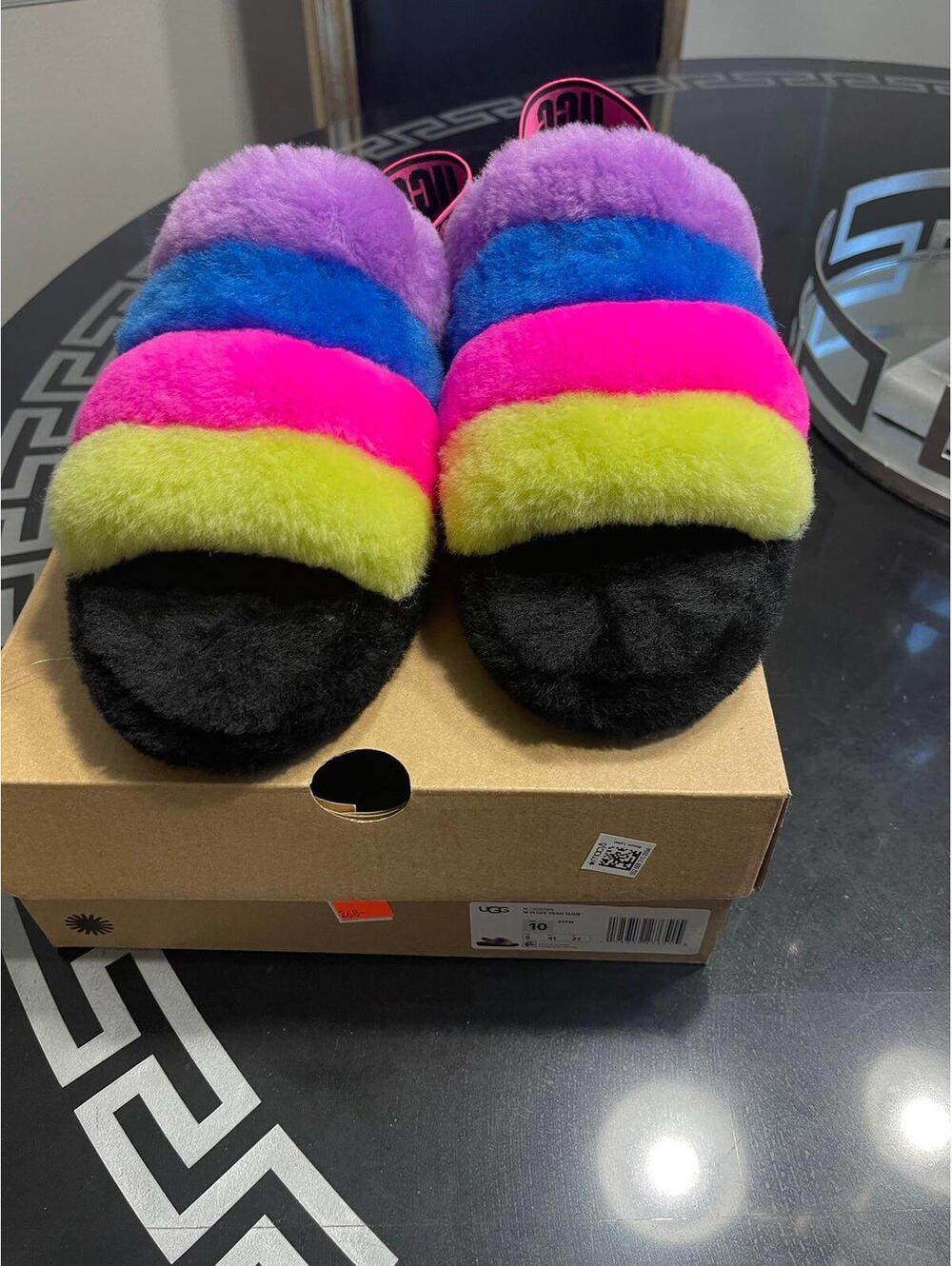 Women Purple Ugg fluff Yeah Slide NEW SIZE 11